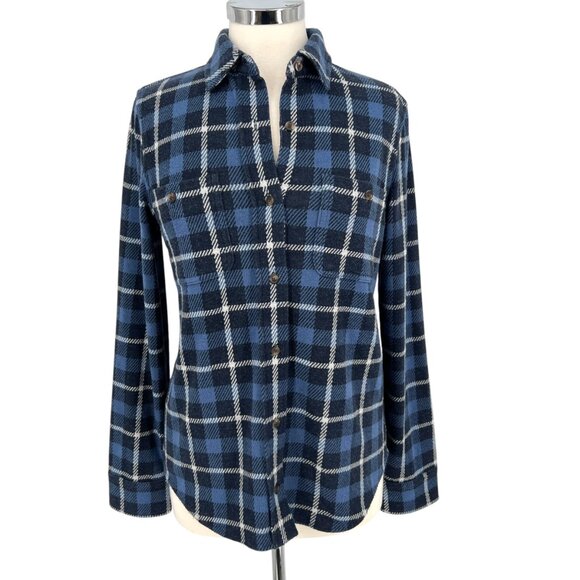 Faherty The Legend Shirt Blue Plaid Button-Up Long Sleeve Size Medium - Picture 1 of 15